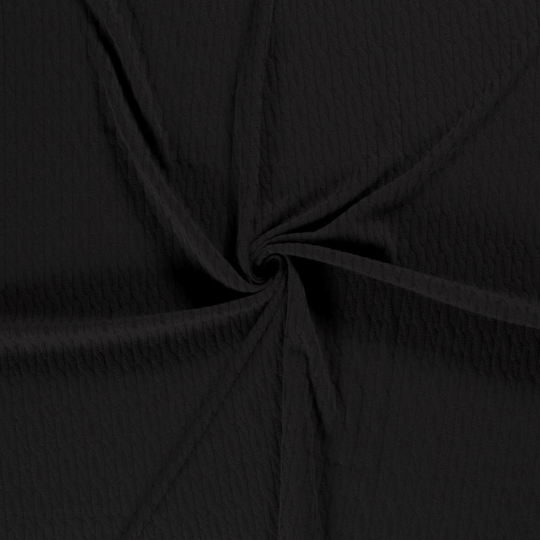 n-hfrosch-stoffe-strick-jacquard-zopfmuster-schwarz-meterware image 2