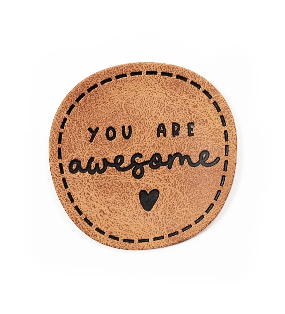paul-clara-kunstleder-labels-you-are-awesome-label-3-5-cm image 1