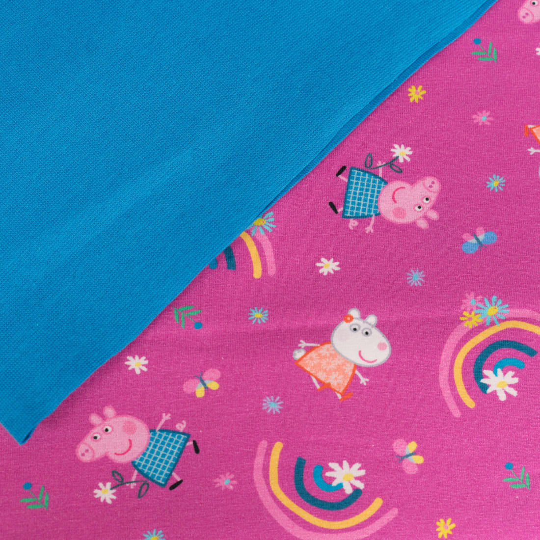 n-hfrosch-stoffe-baumwolljersey-peppa-wutz-regenbogen-kinderstoff image 5