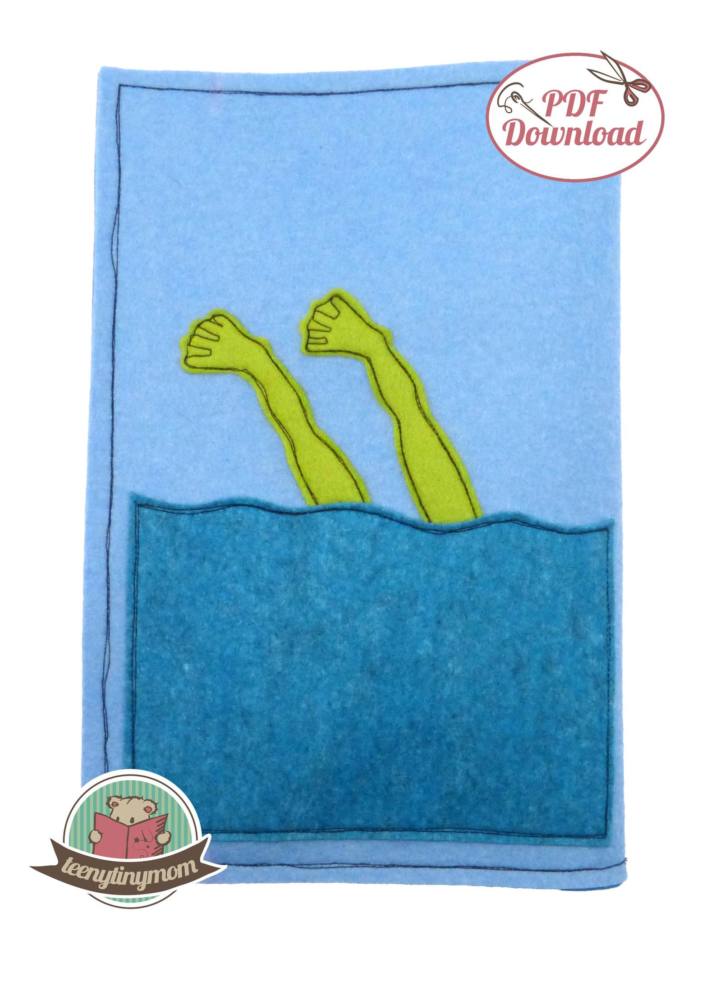 n-hfrosch-pop-up-frosch-quiet-book-schnittmuster-filz-digital image 3