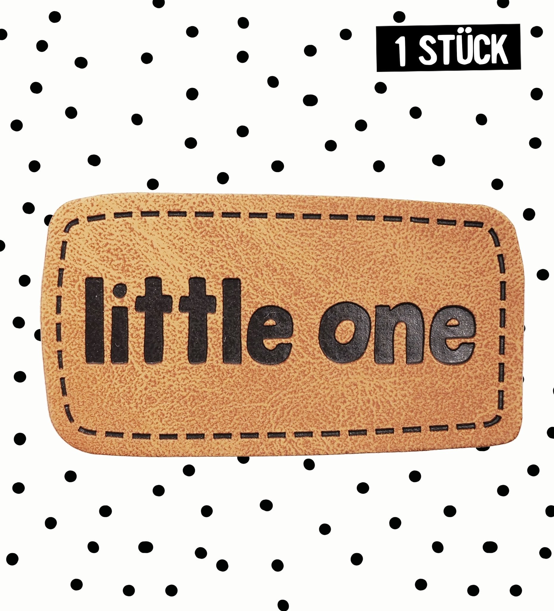 paul-clara-kunstlederlabels-little-one-label-iron-on-5x2-5cm image 1