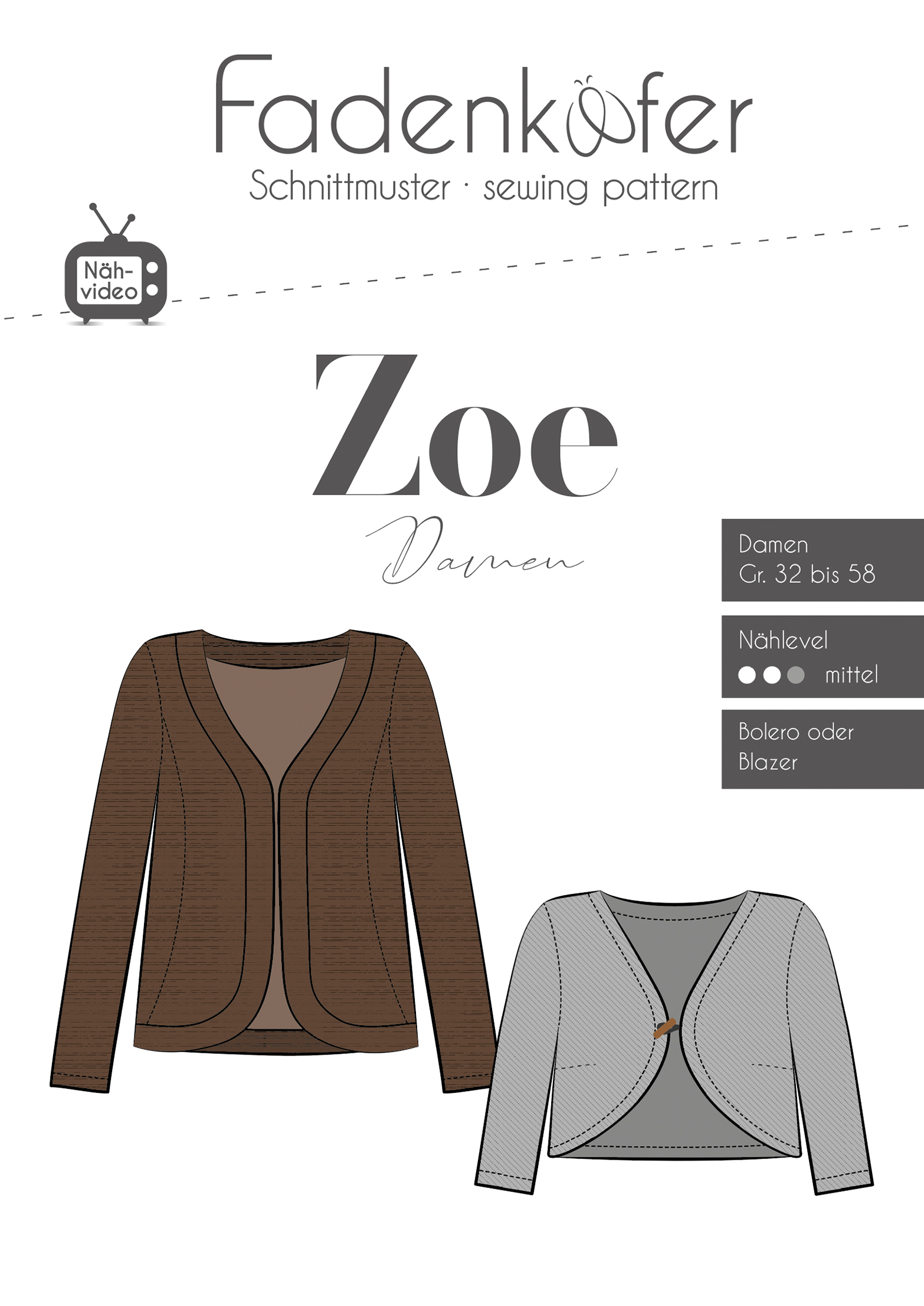 fadenk-fer-zoe-damen-bolero-jacke-papierschnittmuster-32-58 image 1