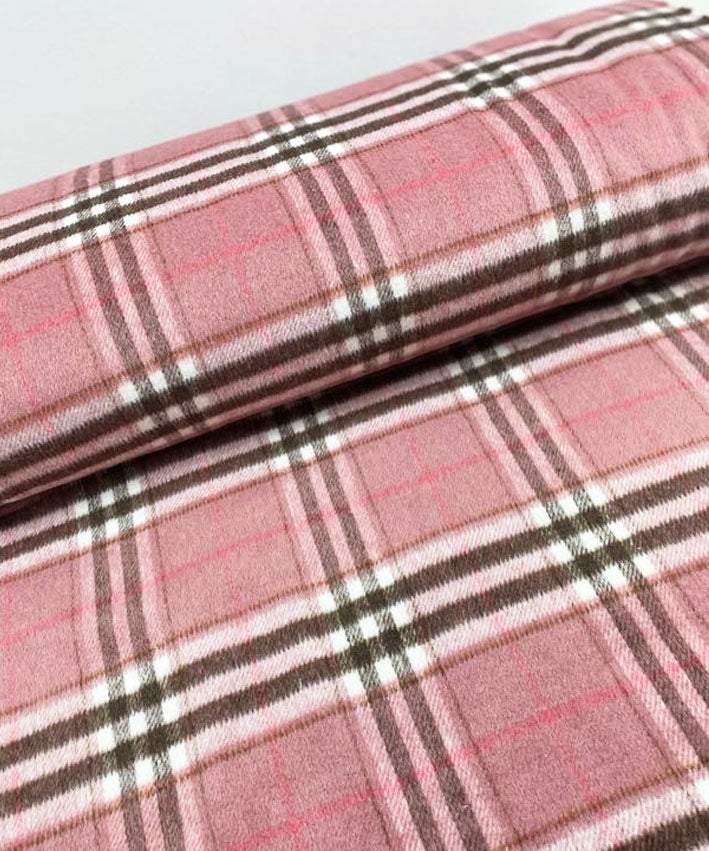 lenipepunkt-mantelstoff-karo-rosa-braun-150cm-meterware image 3