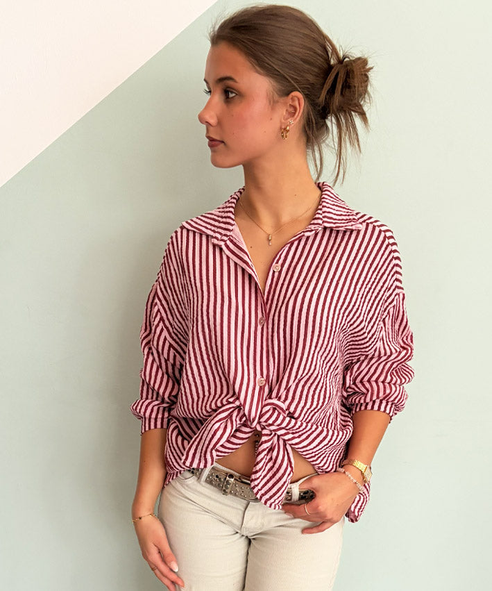 leni-pepunkt-streifen-musselinbluse-damen-rosa-bordeaux image 4