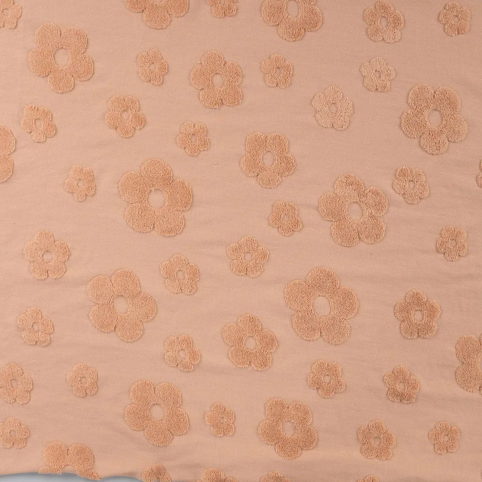 fadenk-fer-baumwoll-jacquard-stoff-blumen-peach-0-5-m image 1