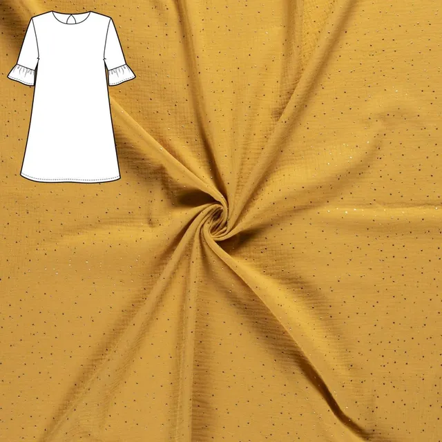 n-hfrosch-n-hpaket-kleid-cantik-musselin-senfgelb image 1