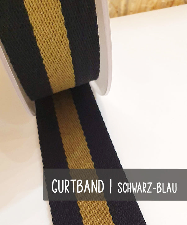 lenipepunkt-gurtband-4cm-streifen-schwarz-gold-taschenband image 2