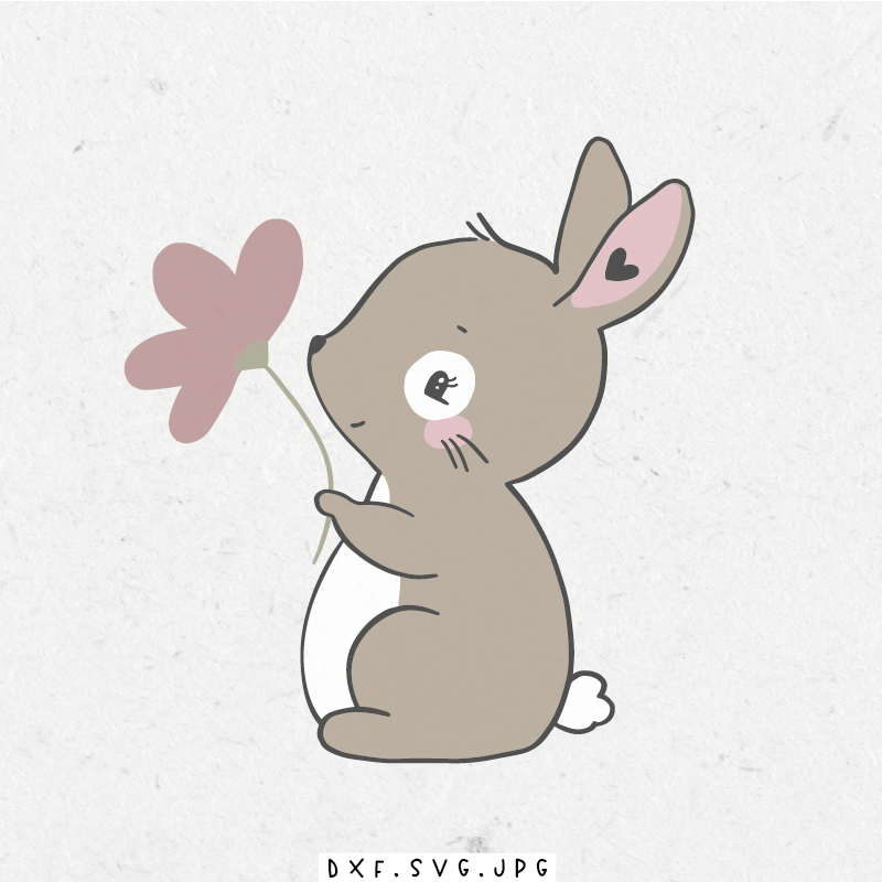 paul-clara-plottdateien-hase-lila-blume-plotterdatei-ostern image 1