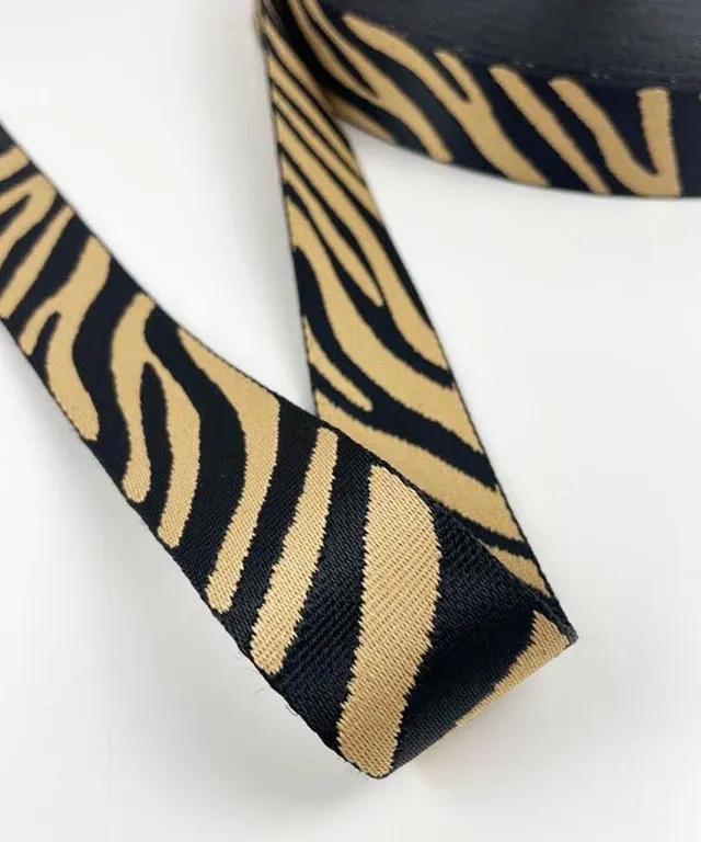 lenipepunkt-kurzwaren-gurtband-zebra-4-cm-beige-schwarz image 1