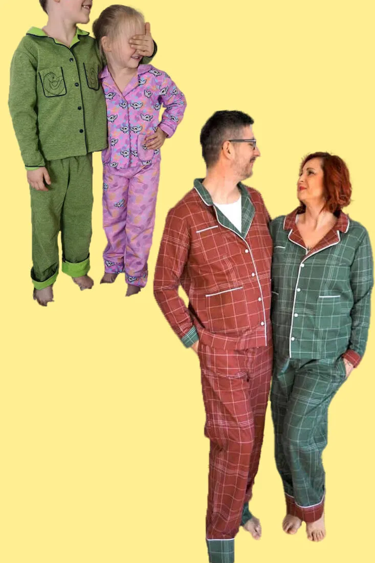 n-hfrosch-tidur-papierschnittmuster-pyjama-2er-set-familie image 1