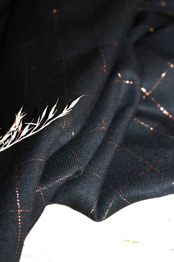 n-hfrosch-glitzer-karo-viskose-twill-schwarz-lurex-stoff image 2