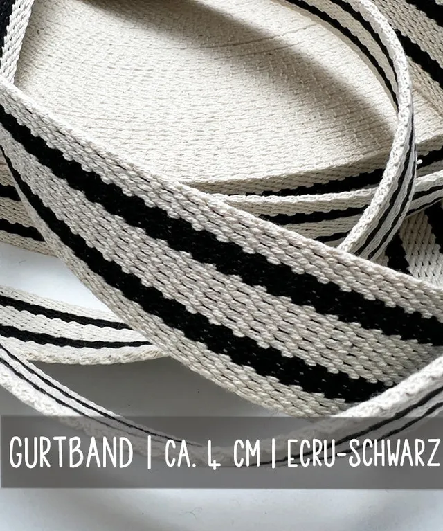 lenipepunkt-gurtband-4-cm-taschengurt-ecru-schwarz image 1