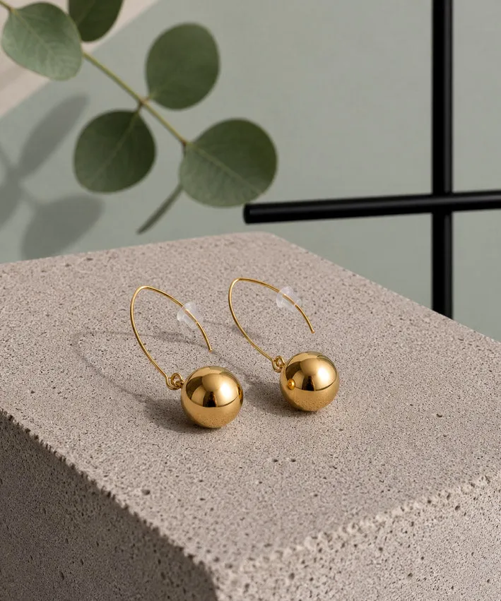 lenipepunkt-ohrringe-h-nger-kugel-gold-edelstahl-31-15-mm image 1