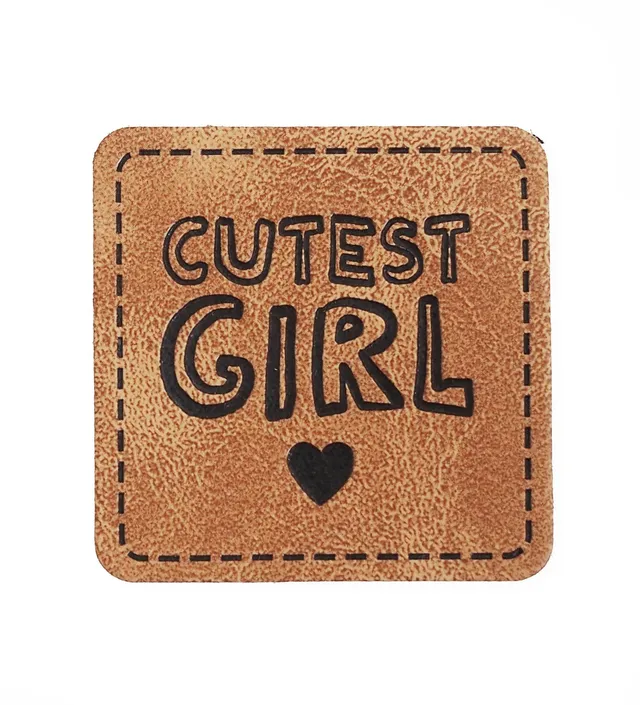 paul-clara-kunstleder-labels-cutest-girl-label-iron-on image 1