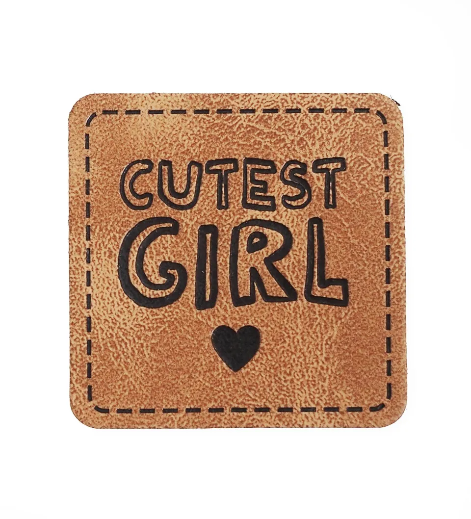 paul-clara-kunstleder-labels-cutest-girl-label-iron-on image 1