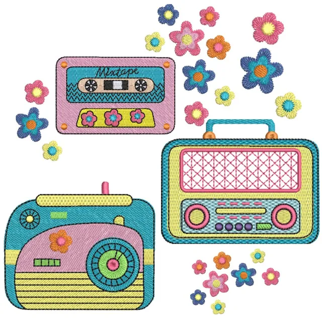 sew-simple-bundle-sound-stickdatei-radio-mixtape-patch-dst-pes image 1