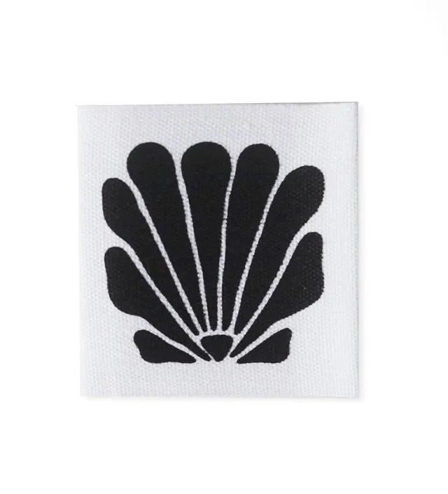 paul-clara-baumwoll-labels-muschel-label-4x4-cm-baumwolle image 1