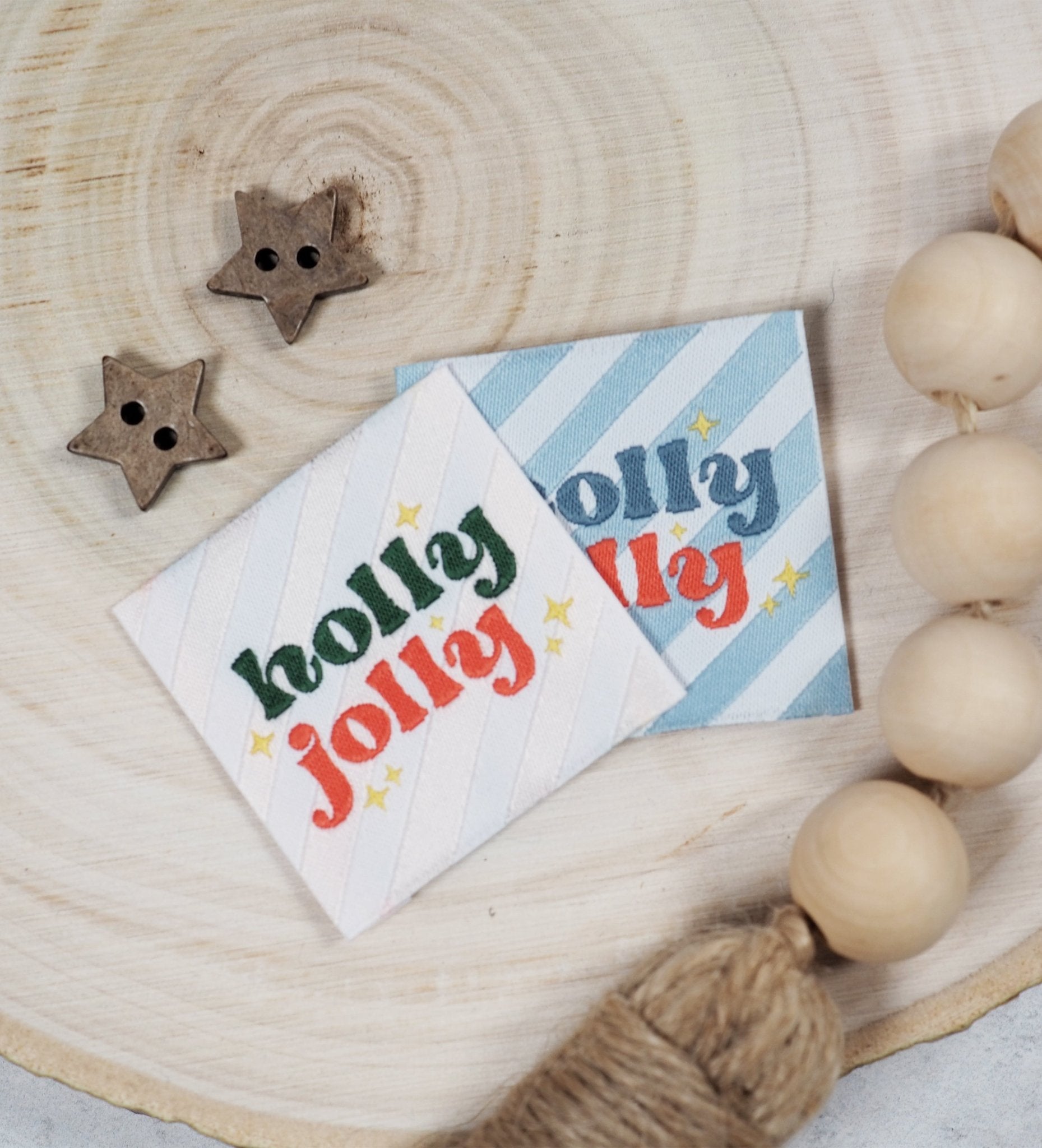 paul-clara-weblabels-holly-jolly-rosa-etikett-3-8-cm image 1