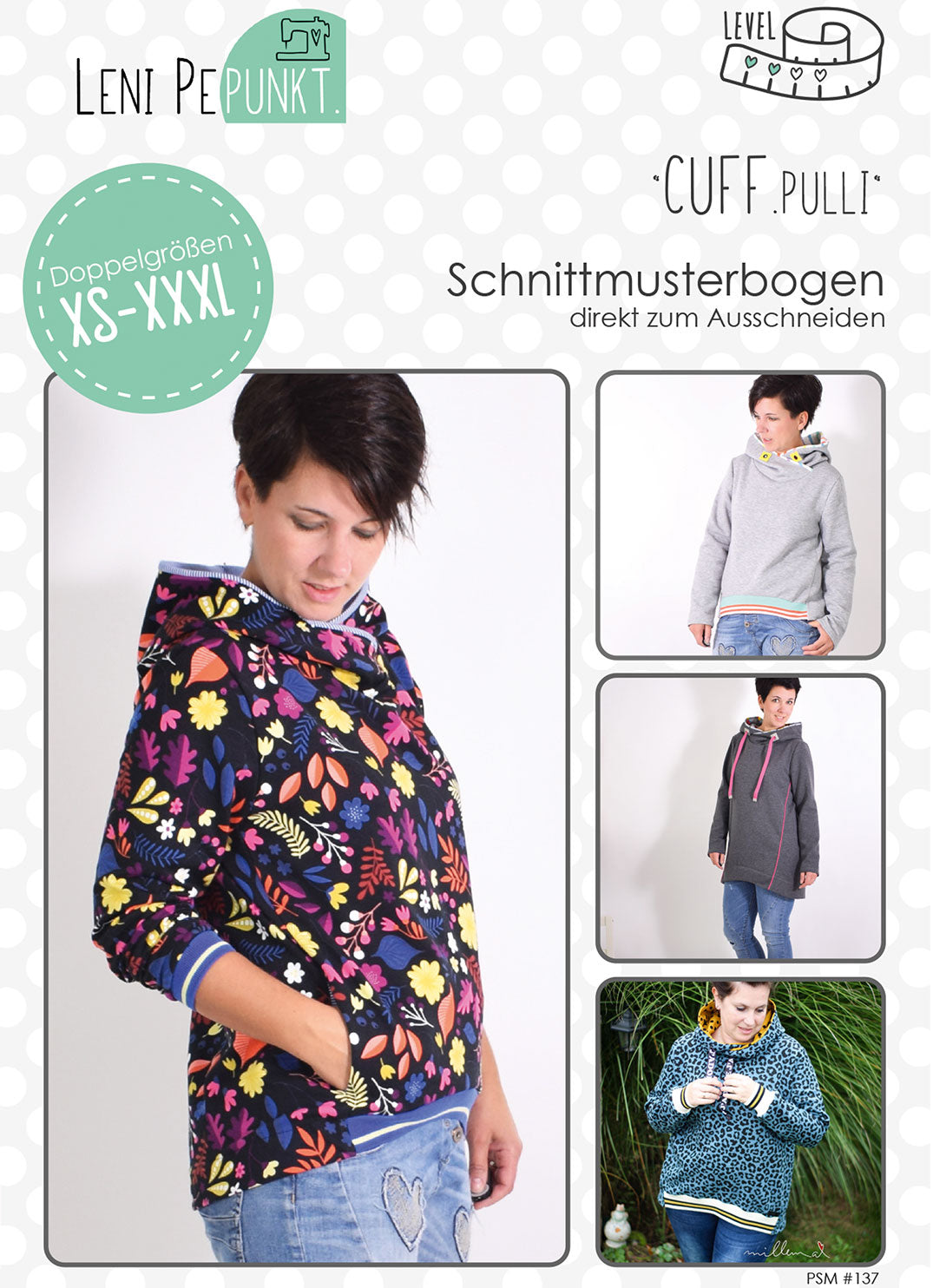lenipepunkt-schnittmuster-137-cuff-pulli-papierschnitt-xs-xxxl-kapuze image 2