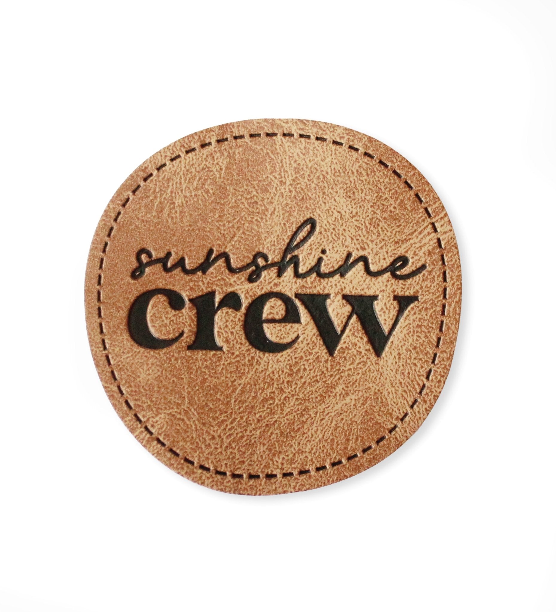 paul-clara-kunstleder-labels-sunshine-crew-iron-on-4-5cm image 1