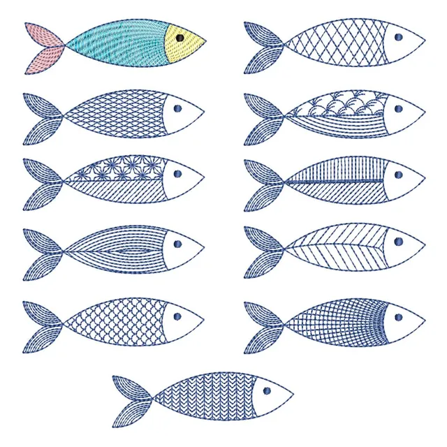 sew-simple-stichlinge-stickdatei-10-fische-bonus image 1