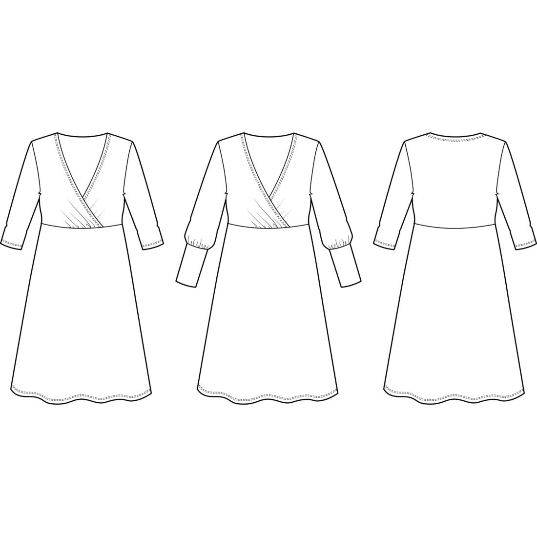 n-hfrosch-sihir-papierschnittmuster-damenkleid-mit-wickelausschnitt image 2