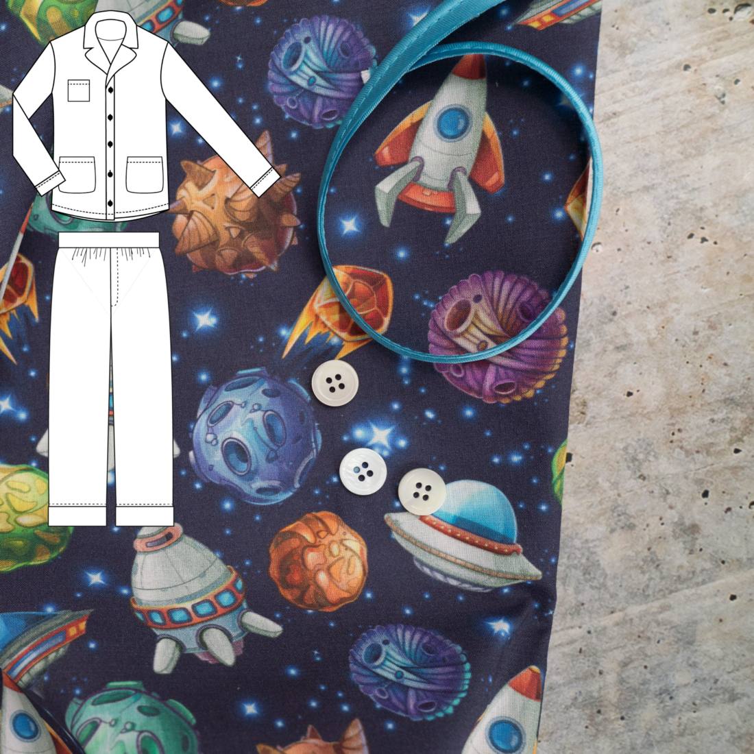 n-hfrosch-tidur-kids-pyjama-n-hpaket-kosmos-baumwolle image 1