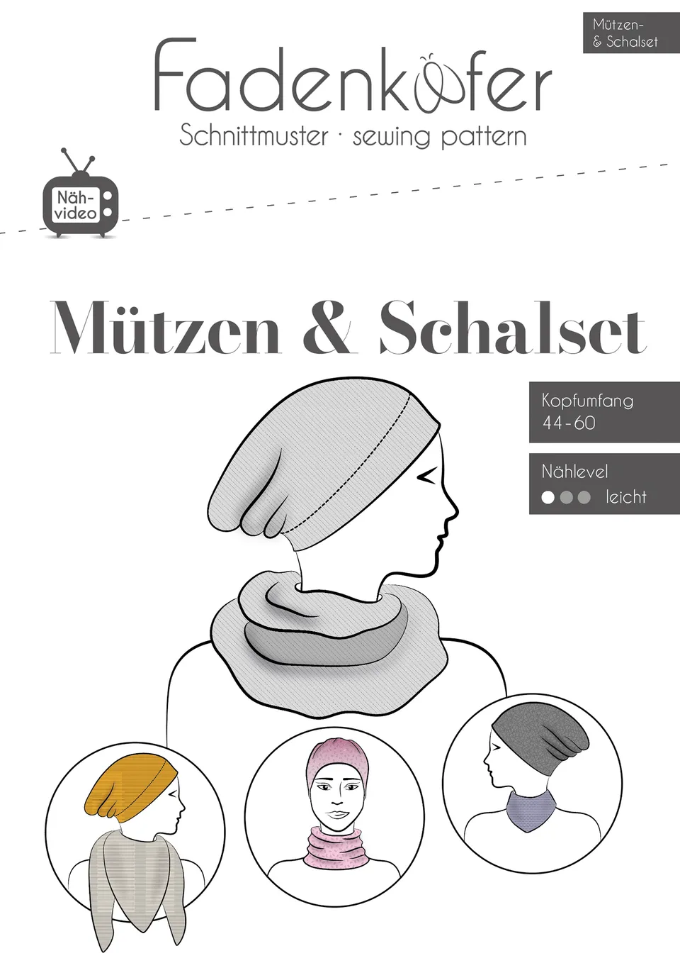 fadenk-fer-m-tzen-schalset-papierschnittmuster-set image 1