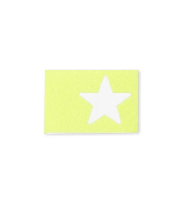 paul-clara-weblabels-stern-klapplabel-neongelb image 1