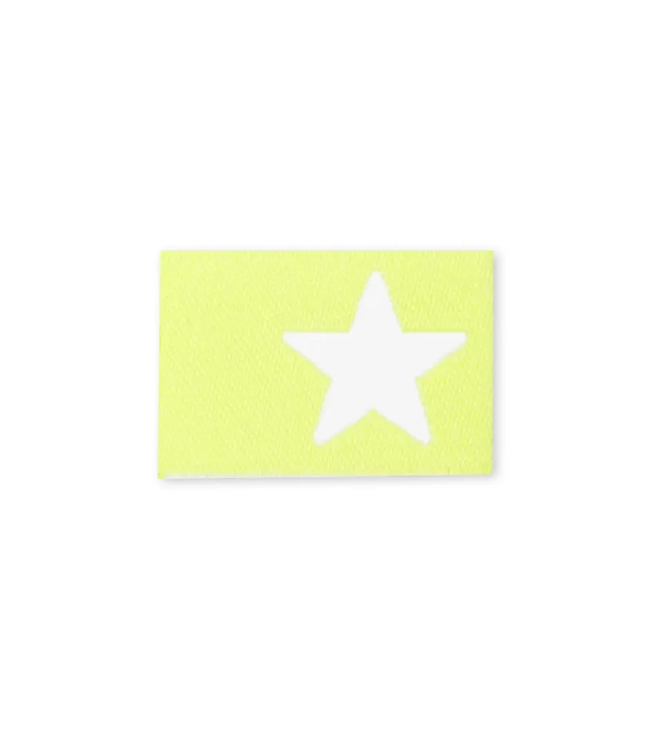 paul-clara-weblabels-stern-klapplabel-neongelb image 1