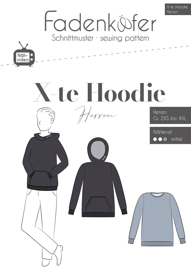 fadenk-fer-x-te-hoodie-herren-papierschnittmuster-2xs-4xl image 1