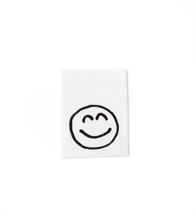 paul-clara-baumwoll-labels-smile-klapplabel-2-cm-wei image 1