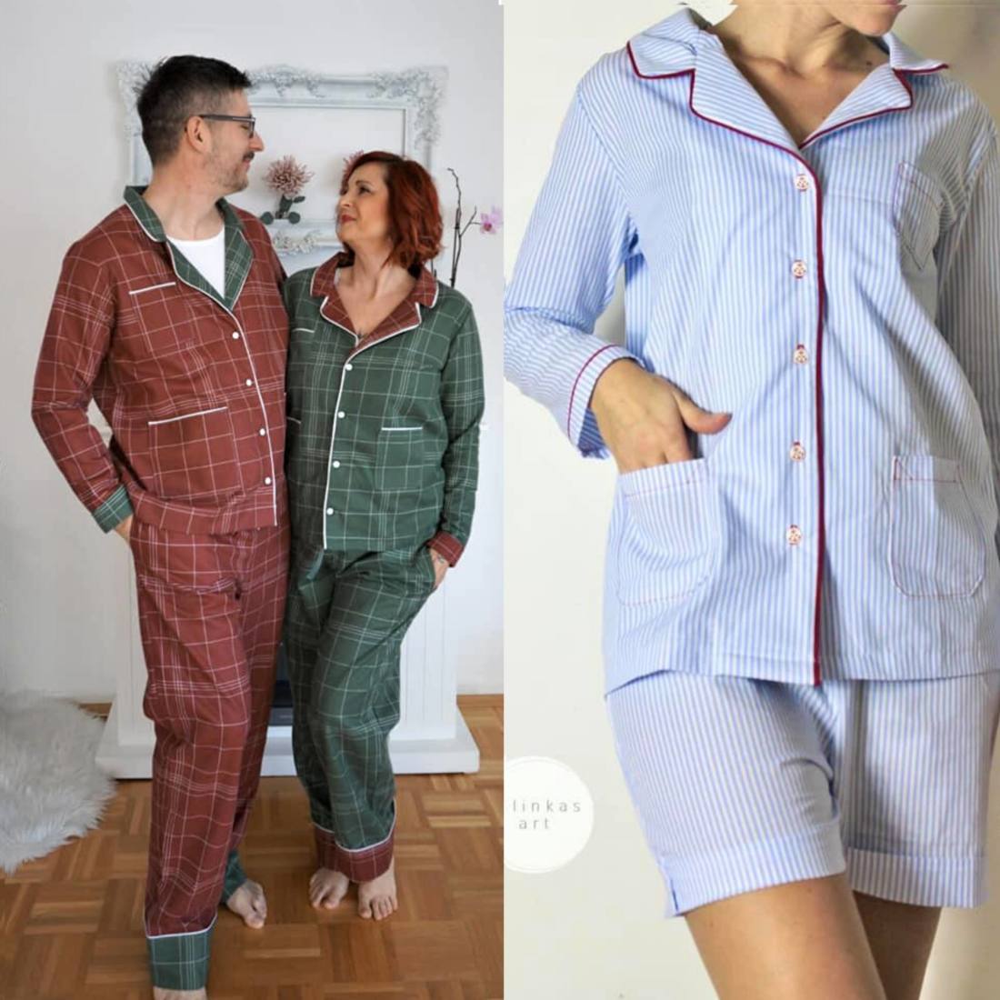 n-hfrosch-tidur-papierschnittmuster-pyjama-2er-set-familie image 5