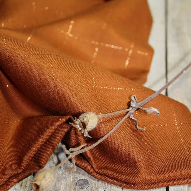 n-hfrosch-viskose-twill-glitzer-karo-karamell-lurex image 1