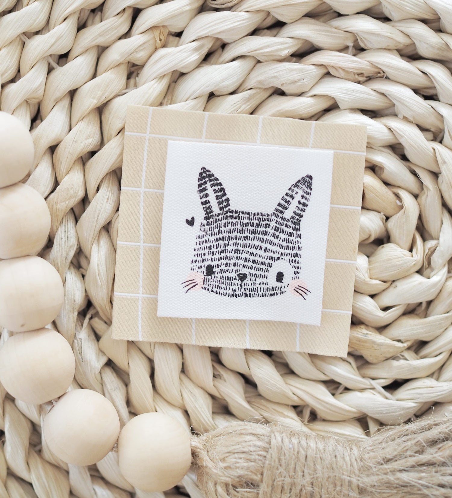 paul-clara-baumwoll-labels-boho-hase-label-3-5-cm image 2
