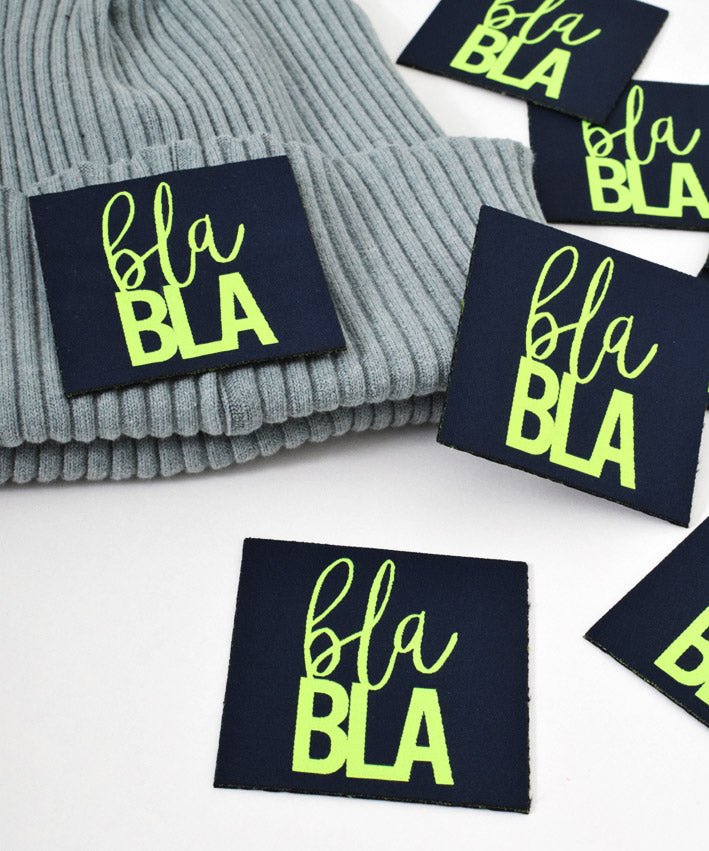 lenipepunkt-xl-patch-bla-bla-aufn-her-navy-neongelb-7x7-cm image 3