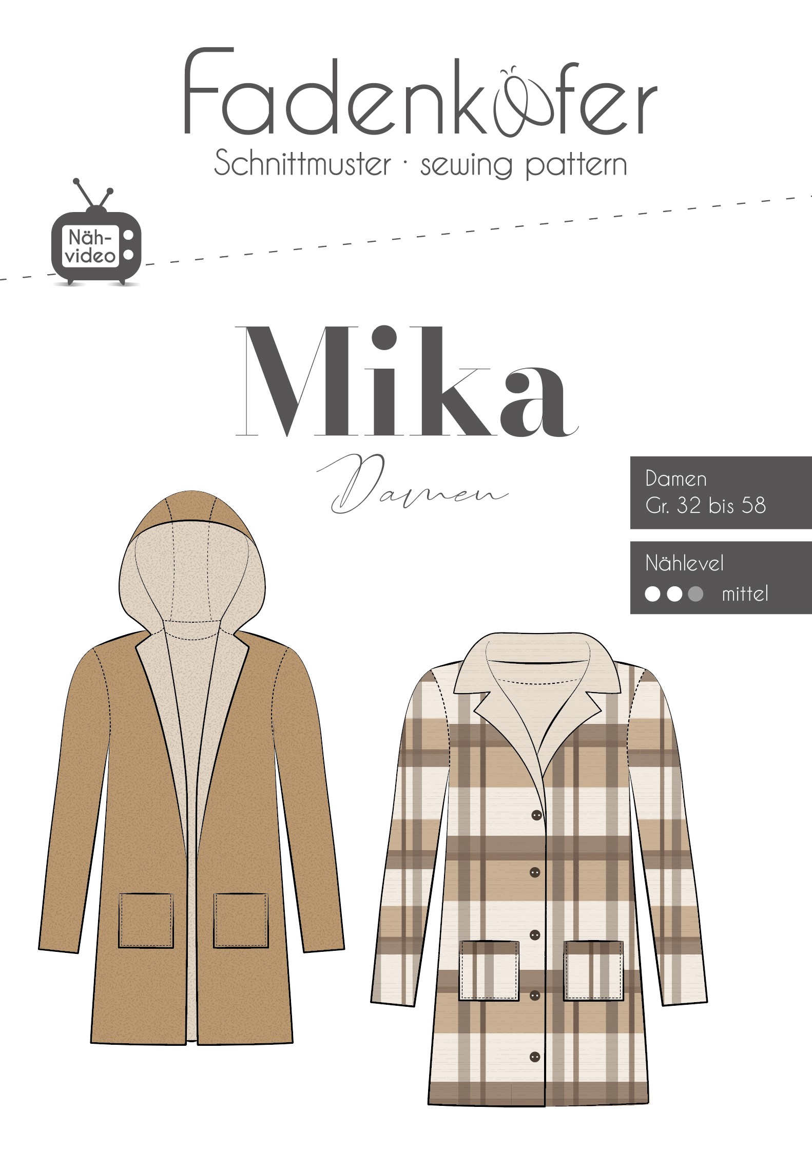 fadenk-fer-papierschnittmuster-mantel-mika-damen-32-58 image 1