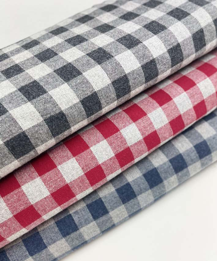 lenipepunkt-karos-grau-flanell-blusenstoff-baumwolle image 1