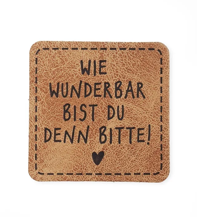 paul-clara-kunstleder-labels-wie-wunderbar-label-iron-on-3-5-cm image 1