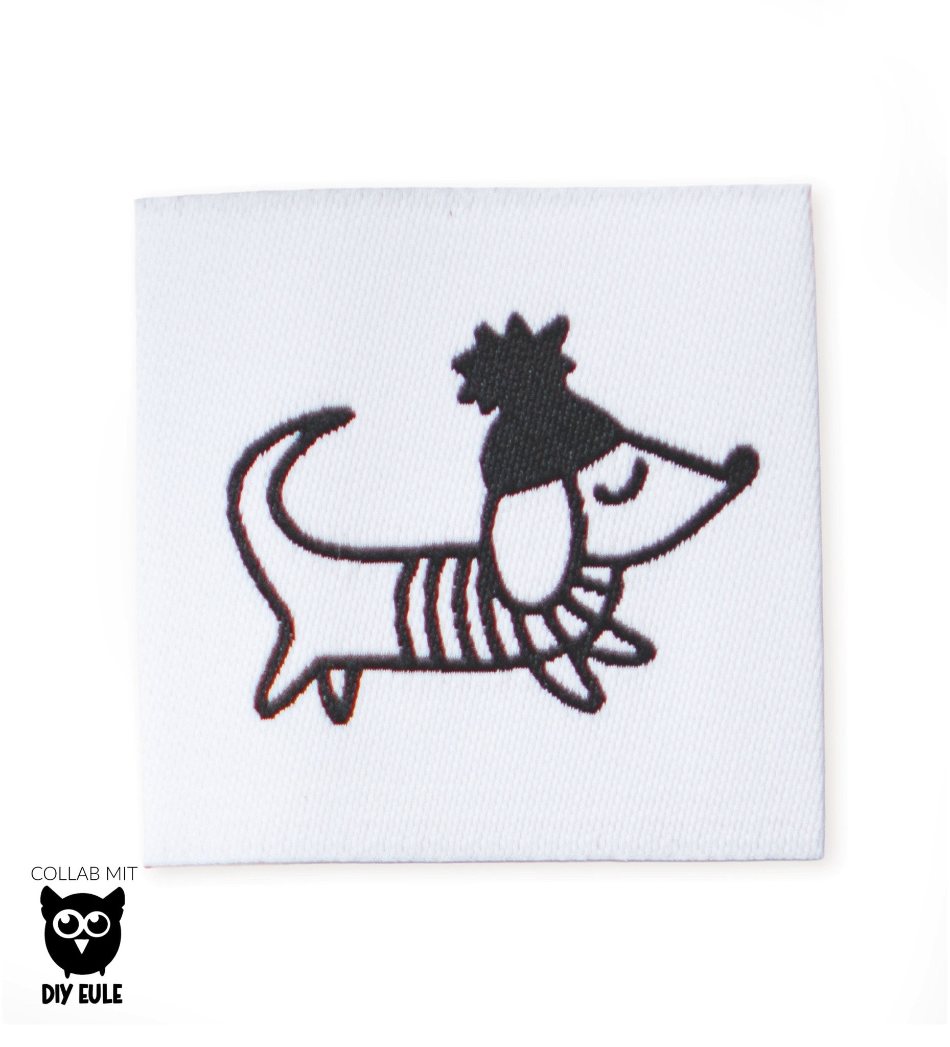 paul-clara-weblabels-dackel-weblabel-schwarz-wei-3-5-cm image 1