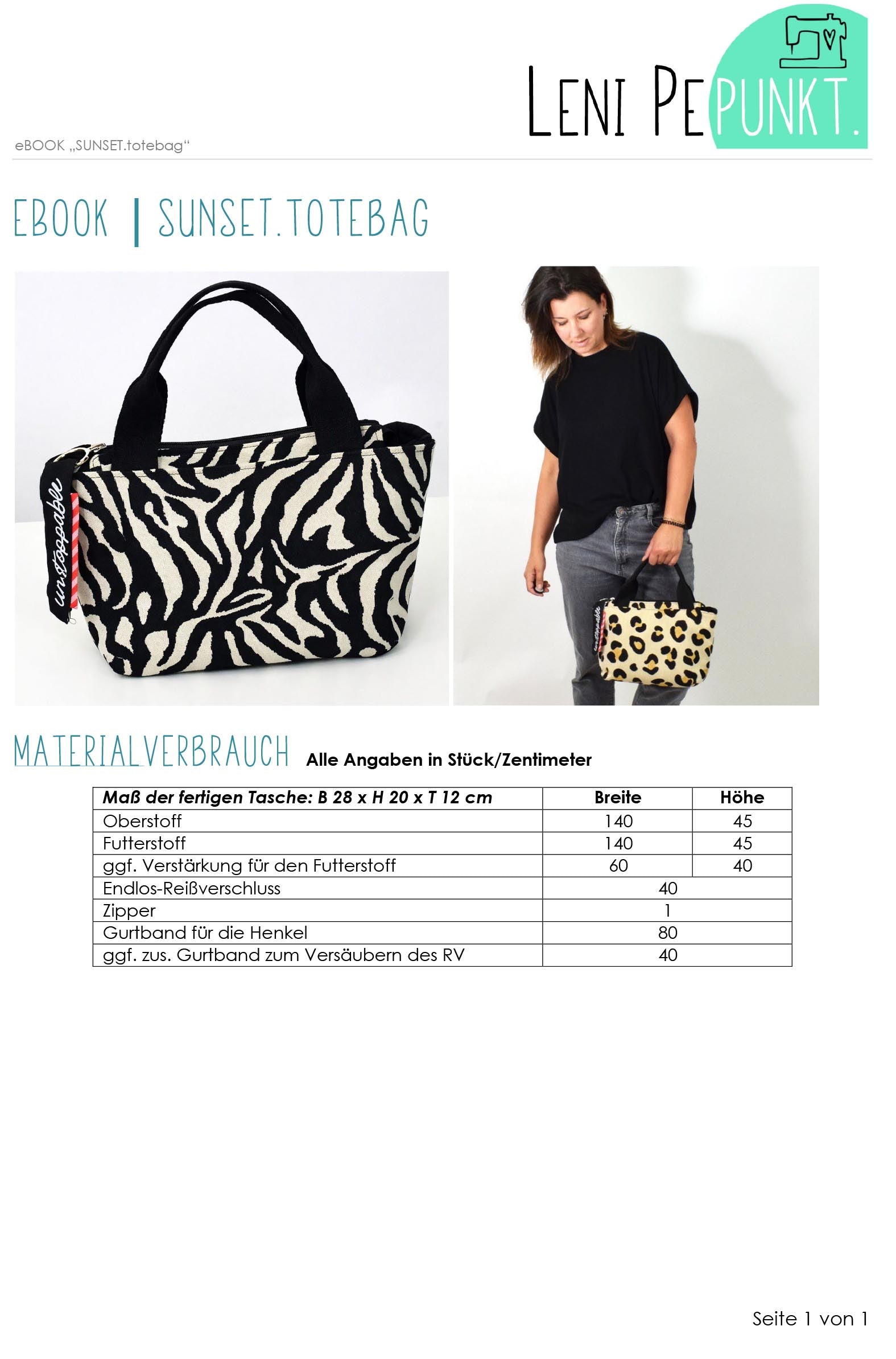 lenipepunkt-184-sunset-totebag-schnittmuster-tasche-mit-rei-verschluss image 2