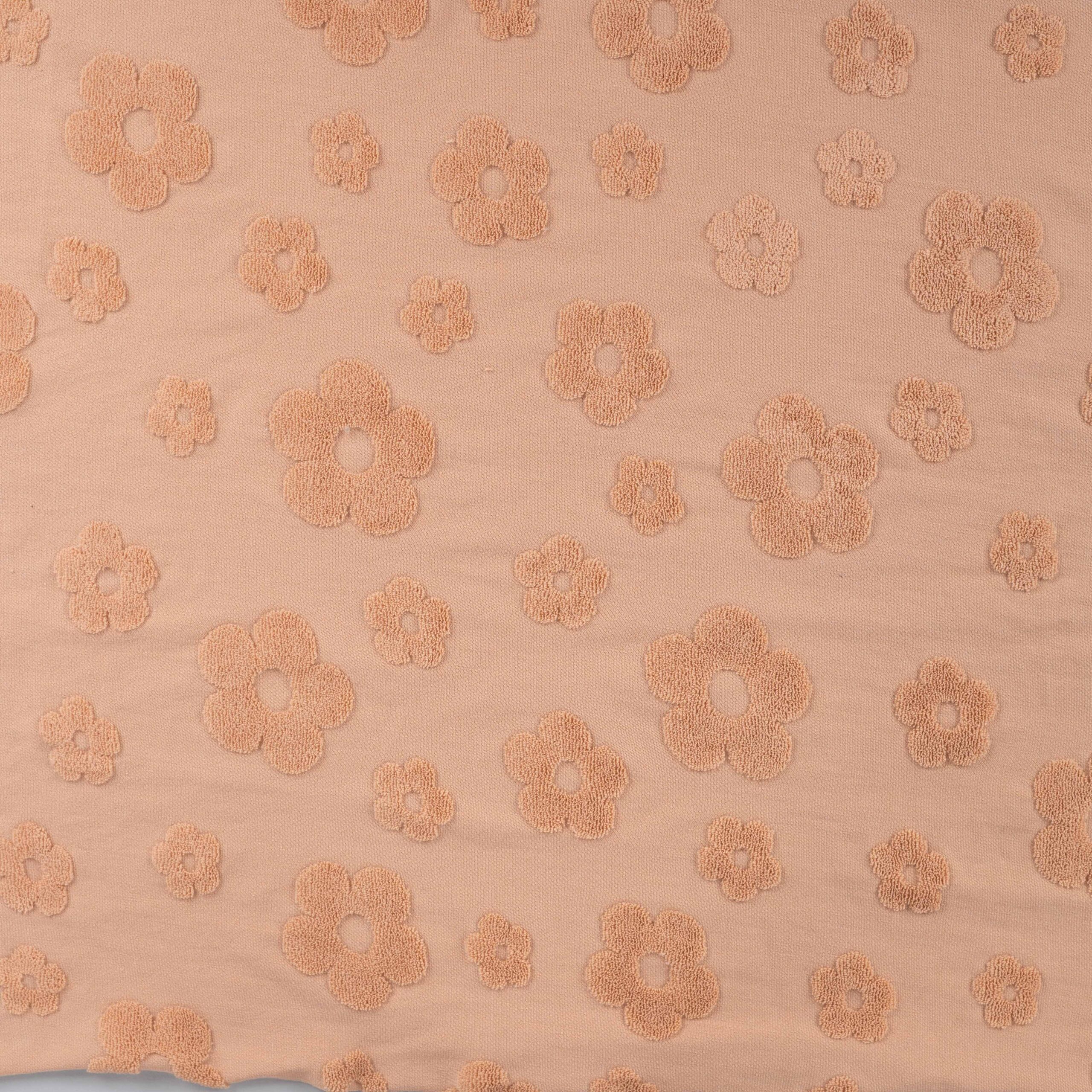 fadenk-fer-baumwoll-jacquard-stoff-blumen-peach-0-5-m image 1