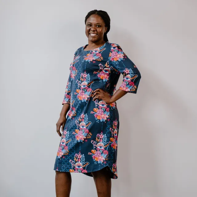 sew-simple-roosmarei-kleid-papierschnittmuster-damen-mit-rmel image 1