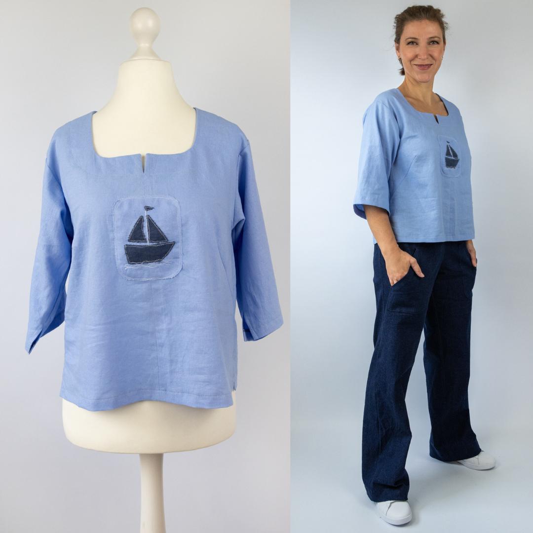 sew-simple-damen-blusenshirt-jettchen-schnittmuster-pdf-leinen image 1