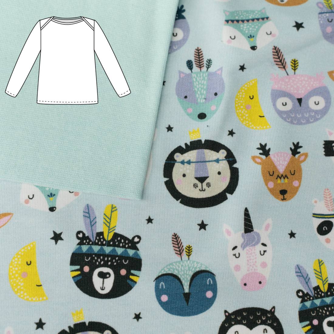 n-hfrosch-kerdil-babyshirt-n-hpaket-boho-tiere-mint image 1