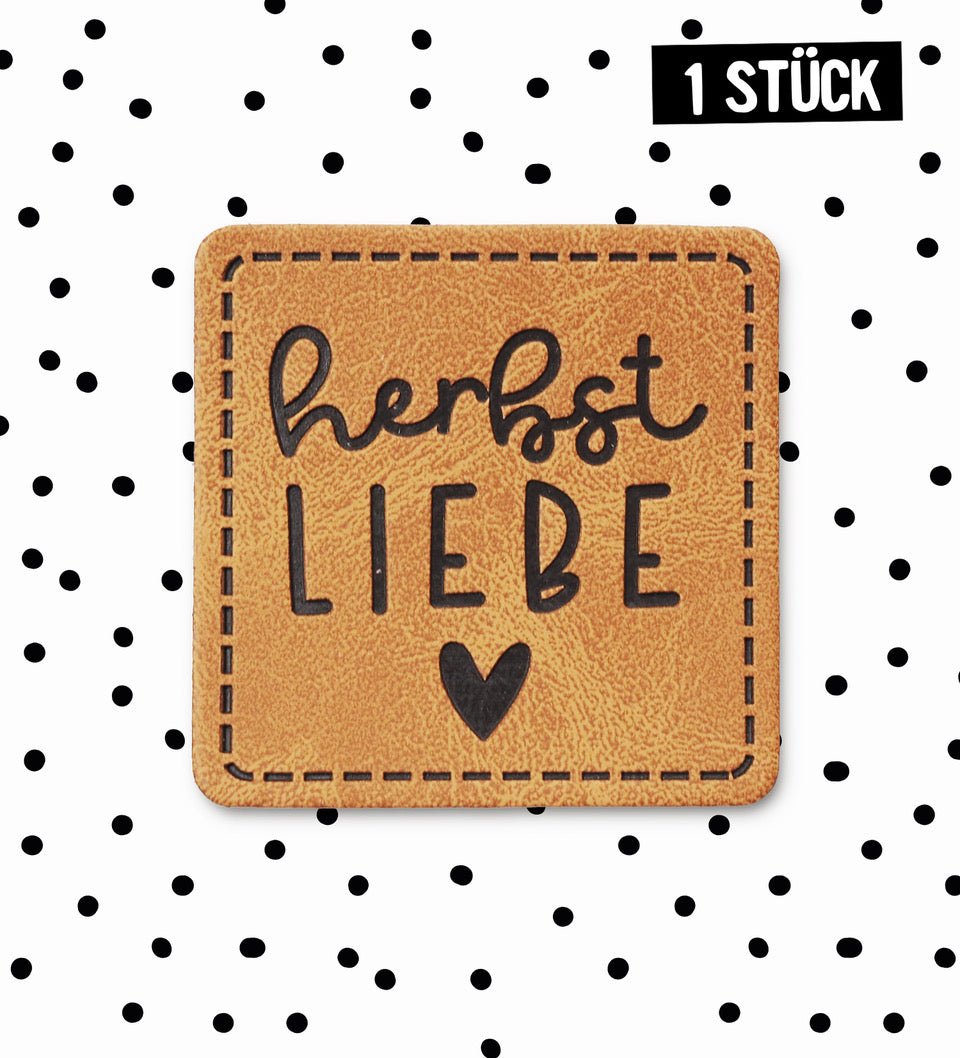 paul-clara-herbst-liebe-kunstlederlabel-iron-on-3-5-cm image 1