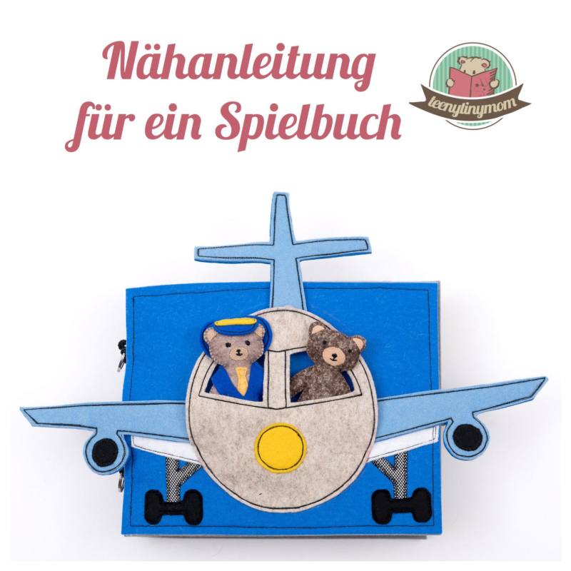 n-hfrosch-schnittmuster-quiet-book-teddy-im-flugzeug-filz-4-seiten image 5