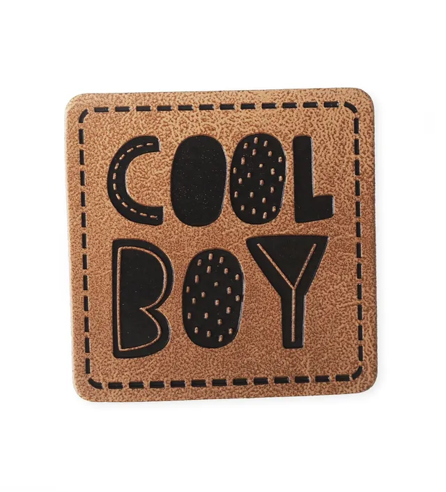 paul-clara-kunstleder-labels-cool-boy-iron-on-3-5x3-5-cm image 1