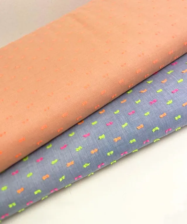 lenipepunkt-dobby-neon-voile-baumwollstoff-koralle-meterware image 1