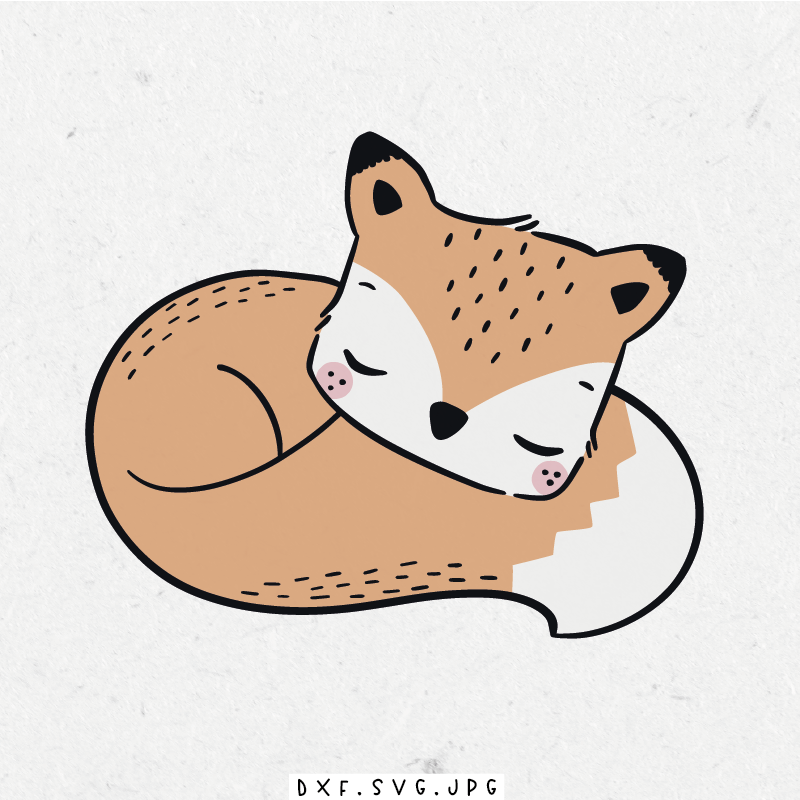 paul-clara-plottdateien-sleepy-fox-plotterdatei-download image 1